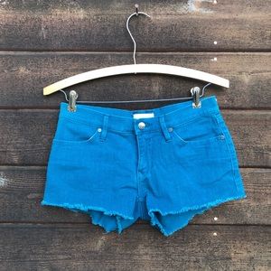 Roxy teal blue denim cutoff shorts size 1/25